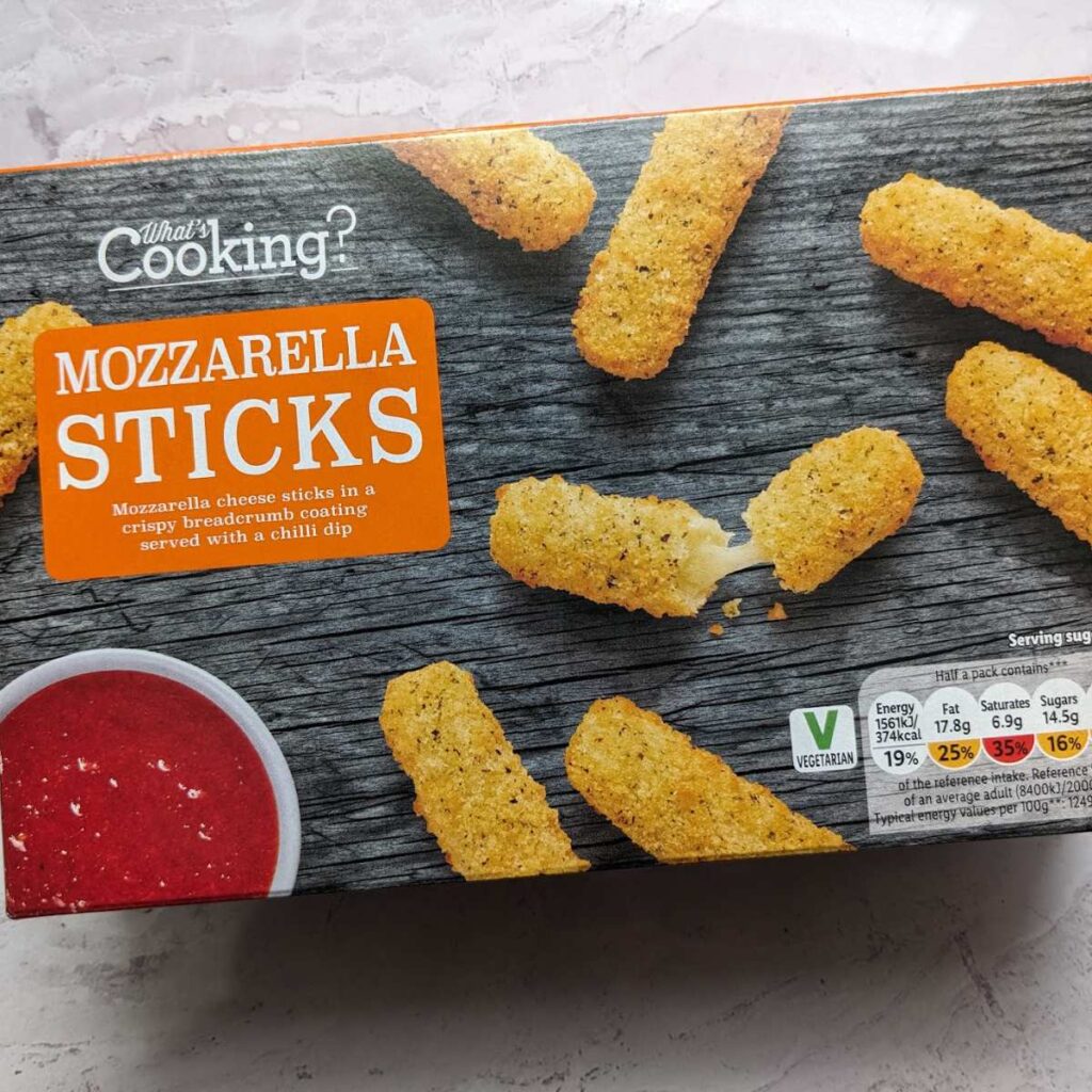 A box of  frozen Mozzarella Sticks