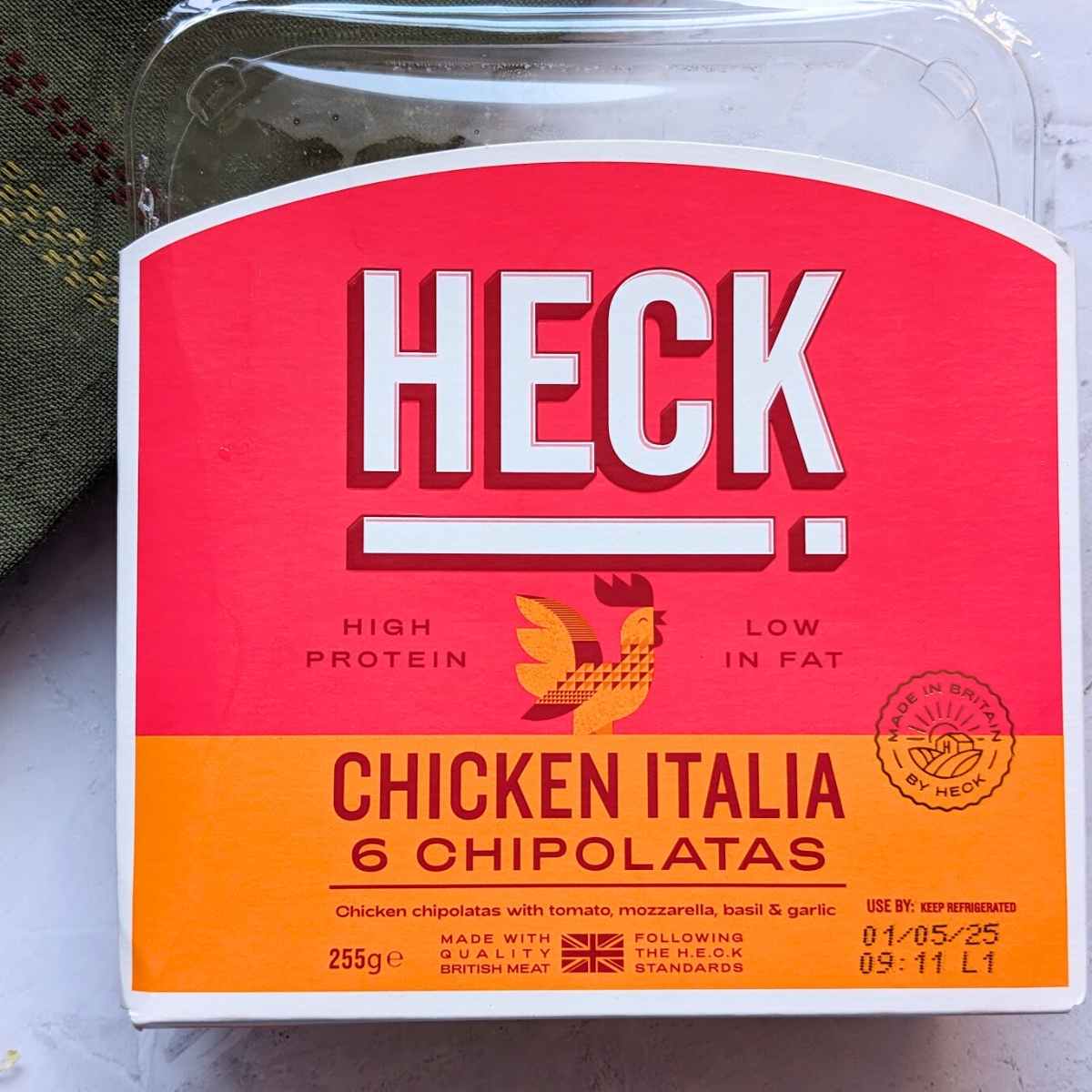 A pack of Heck Italian Chicken Sausages.
